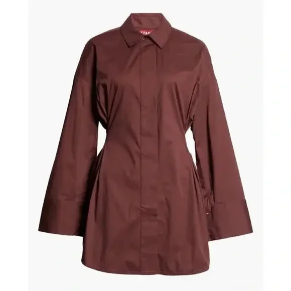 NEW, STAUD CINDY DRESS MERLOT in Merlot SIZE M #MD1427 - Picture 1 of 10